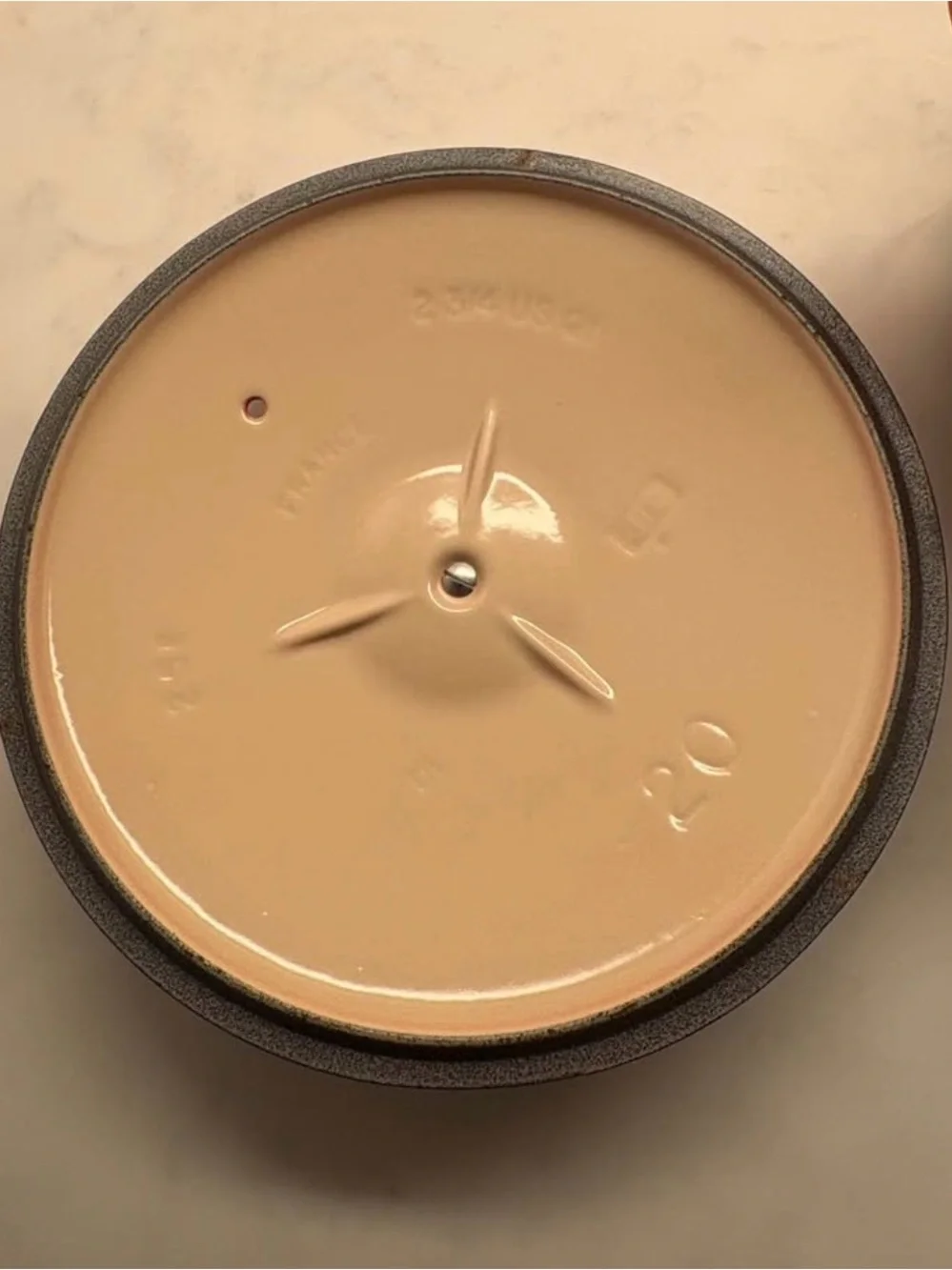 Le Creuset Red Signature Sauce Pan 2.25 quart with custom gold knob